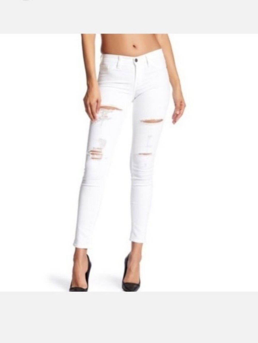 Pistola White Distressed Skinny Jeans Boho Travel Cottage Farm Street Sz 31 NWOT